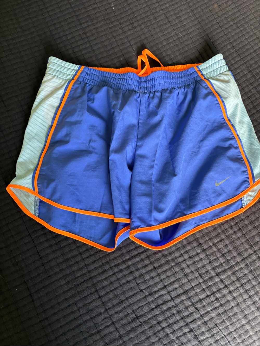 Nike purple/blue Running Shorts with Orange Trim and Mint Panels
